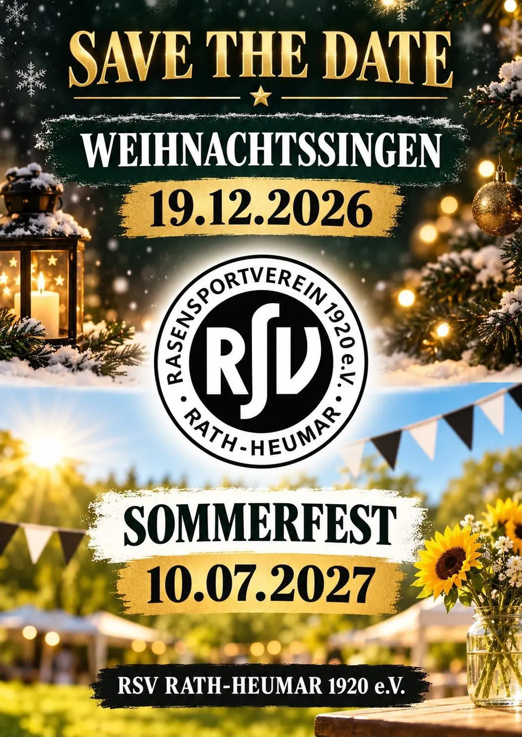 Save the Date des RSV Rath-Heumar: Weihnachtssingen am 19.12.2026 und Sommerfest am 10.07.2027
